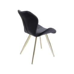 KARE Design Chaise Viva Velours Noir Et Or ^ Chaise