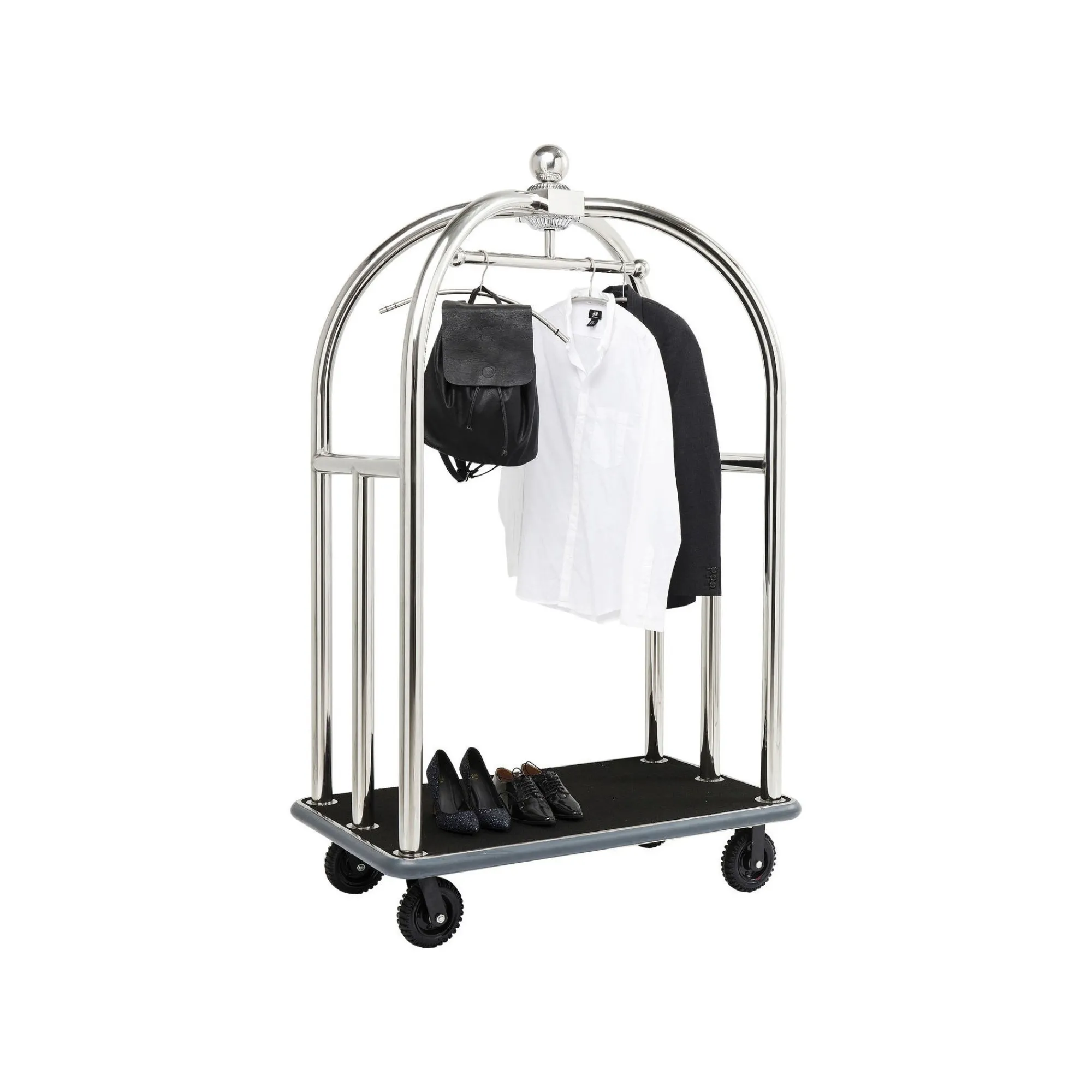 KARE Design Chariot à Bagages VIP Argent ^ Portemanteau|Commode & Chiffonnier