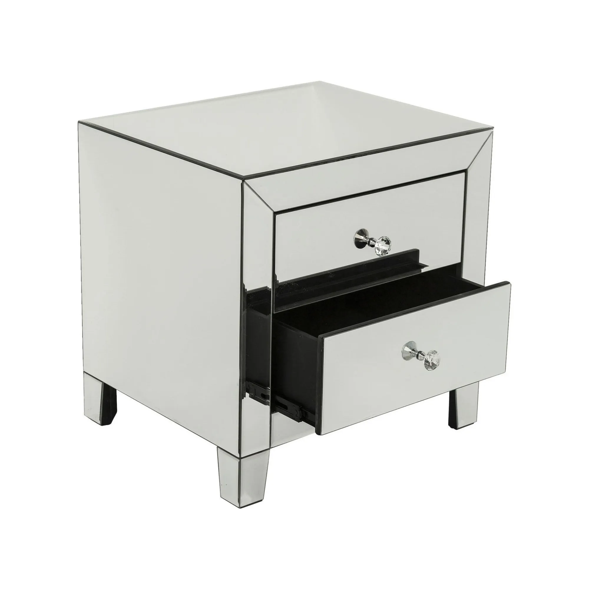 KARE Design Chevet Luxury 2 Tiroirs Argent ^ Table D'Appoint & De Chevet