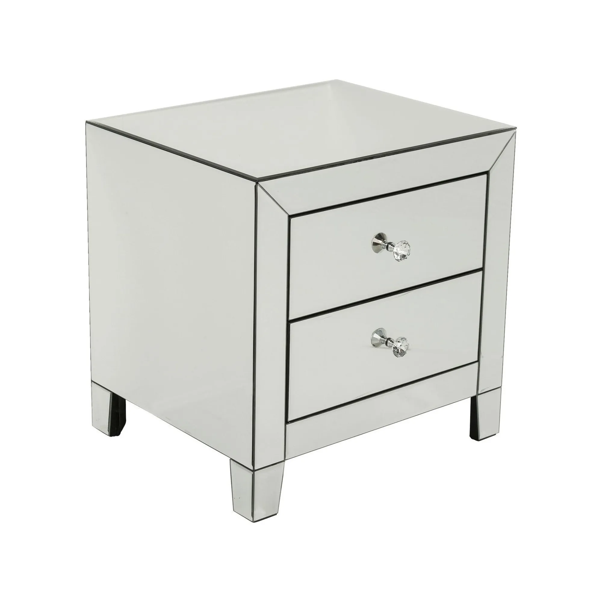 KARE Design Chevet Luxury 2 Tiroirs Argent ^ Table D'Appoint & De Chevet