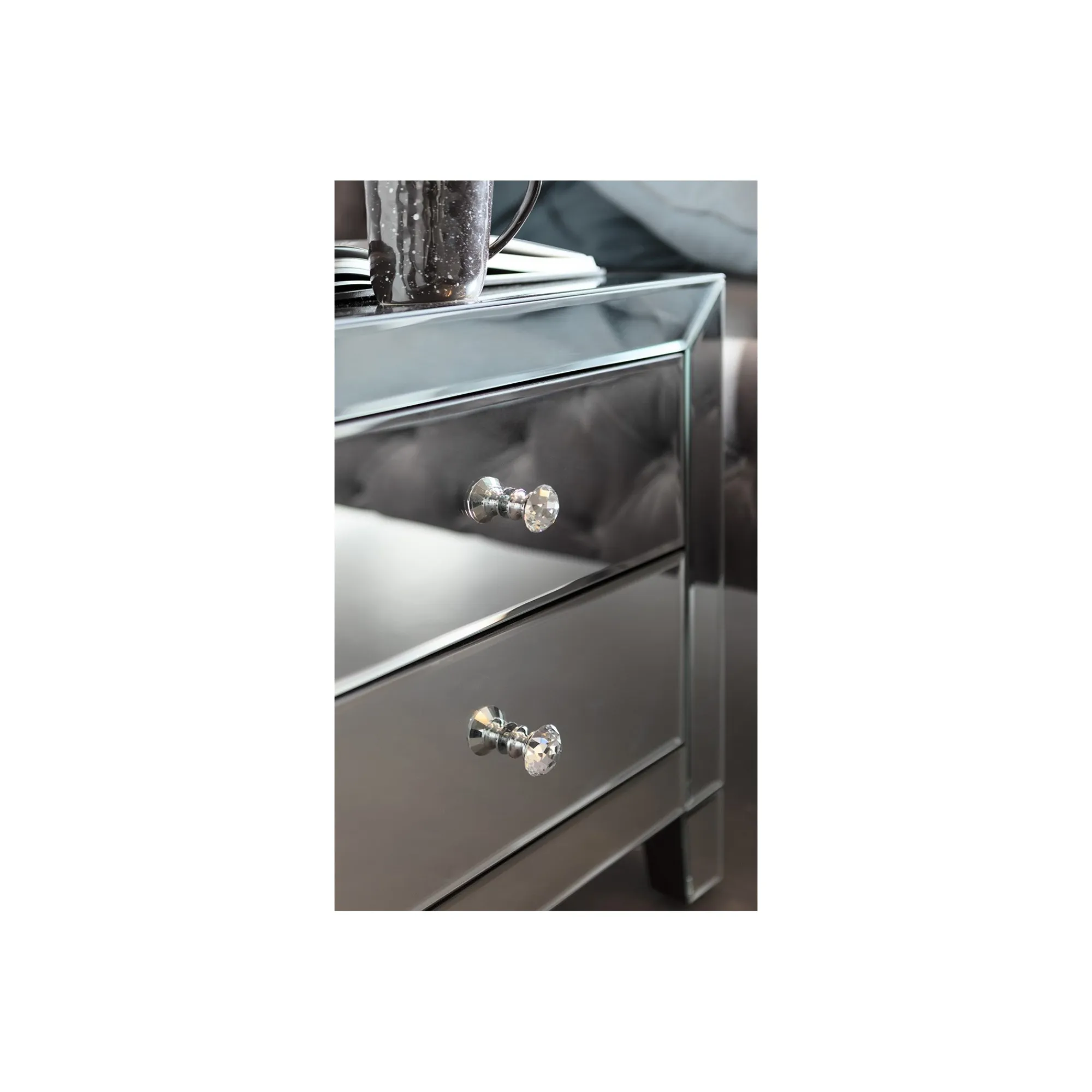 KARE Design Chevet Luxury 2 Tiroirs Argent ^ Table D'Appoint & De Chevet