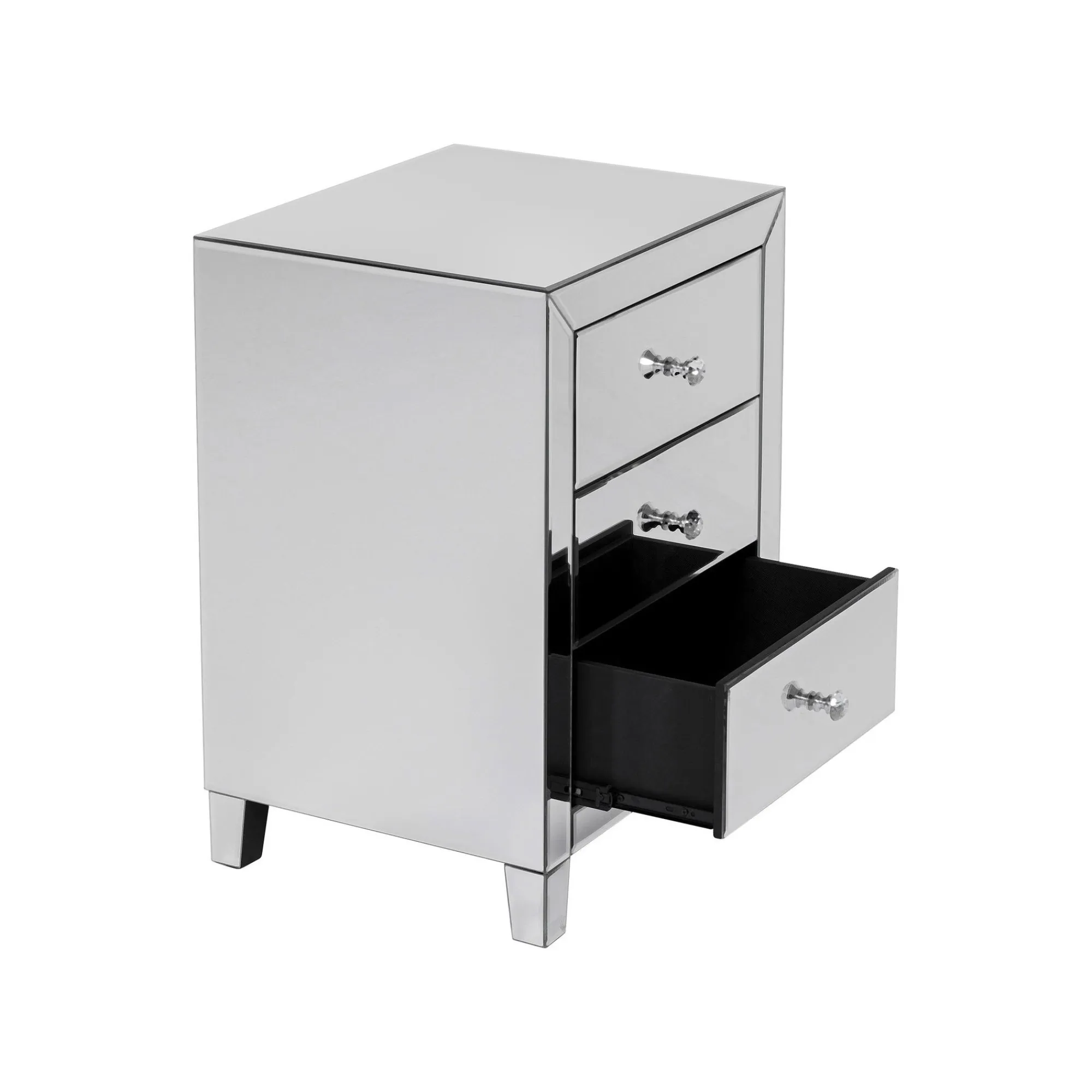 KARE Design Chevet Luxury 3 Tiroirs Argent ^ Table D'Appoint & De Chevet