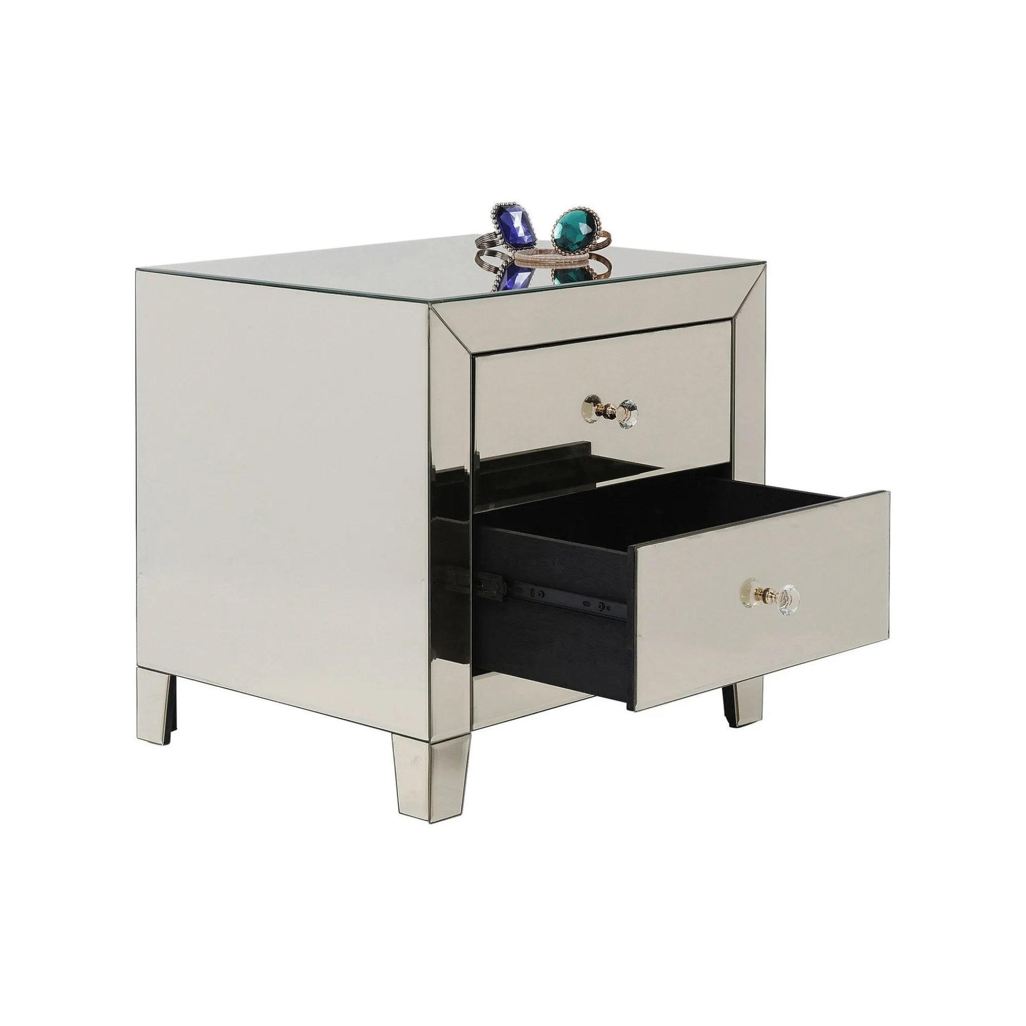 KARE Design Chevet Luxury 2 Tiroirs Champagne ^ Table D'Appoint & De Chevet