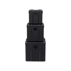 KARE Design Coffres Voyage Noirs Set De 3 ^ Coffre & Malle|Boîte