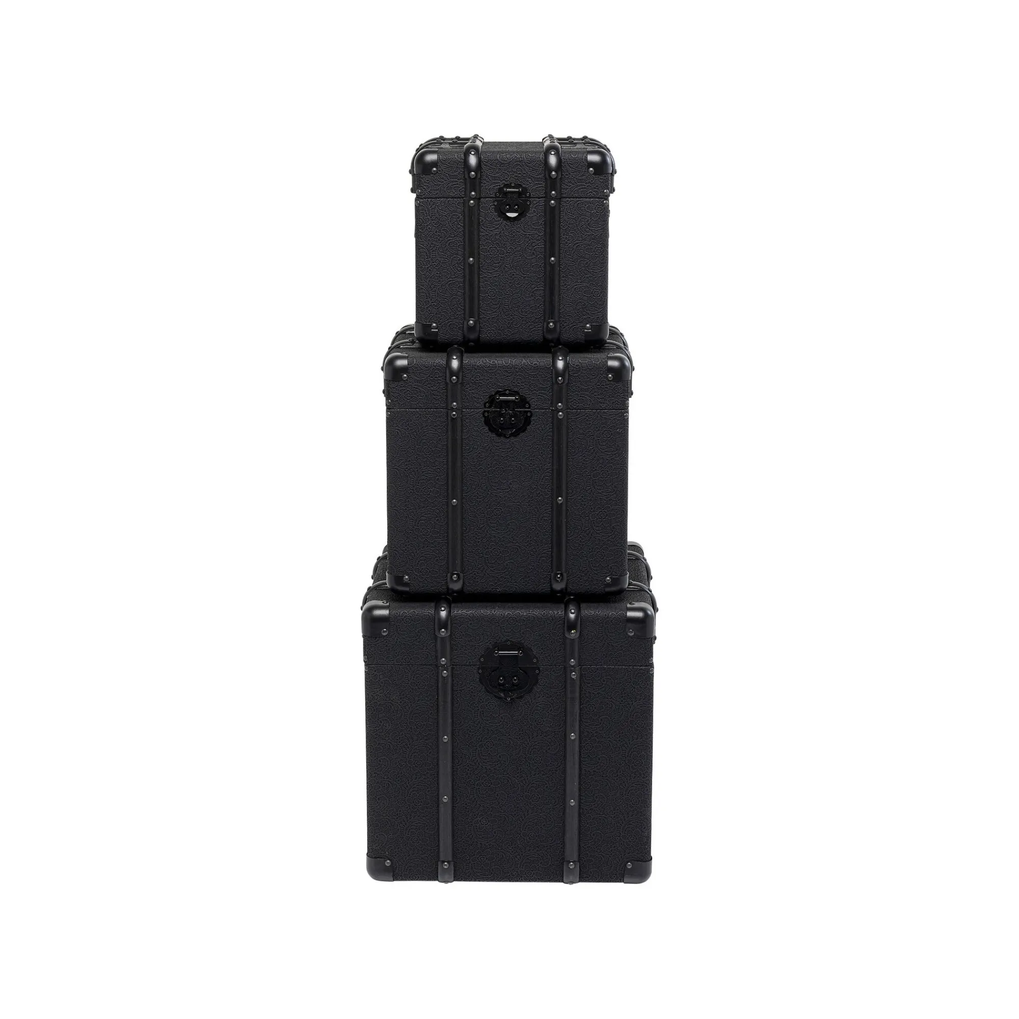 KARE Design Coffres Voyage Noirs Set De 3 ^ Coffre & Malle|Boîte