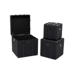 KARE Design Coffres Voyage Noirs Set De 3 ^ Coffre & Malle|Boîte