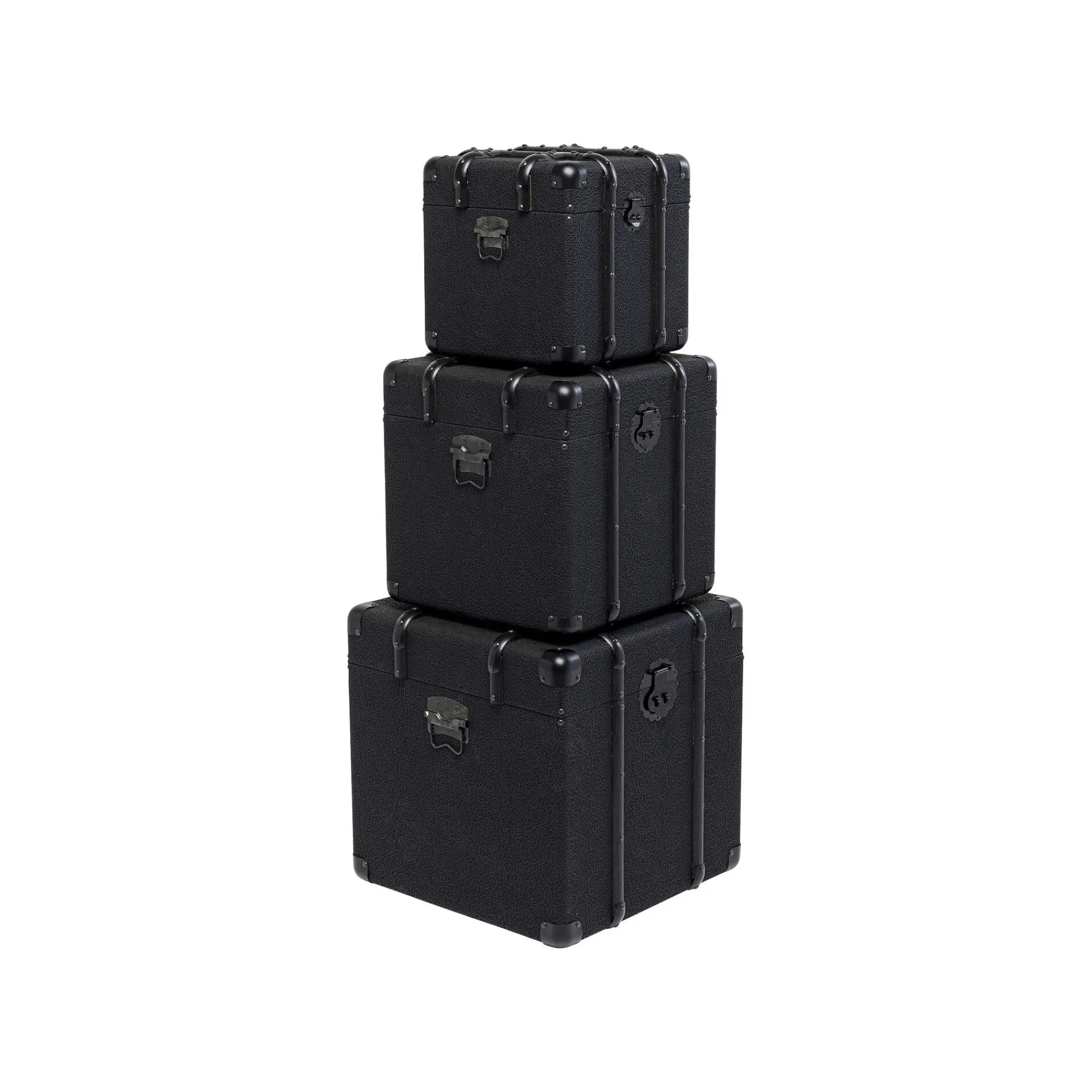 KARE Design Coffres Voyage Noirs Set De 3 ^ Coffre & Malle|Boîte