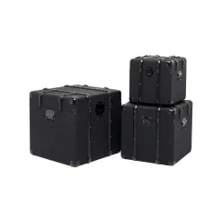 KARE Design Coffres Voyage Noirs Set De 3 ^ Coffre & Malle|Boîte