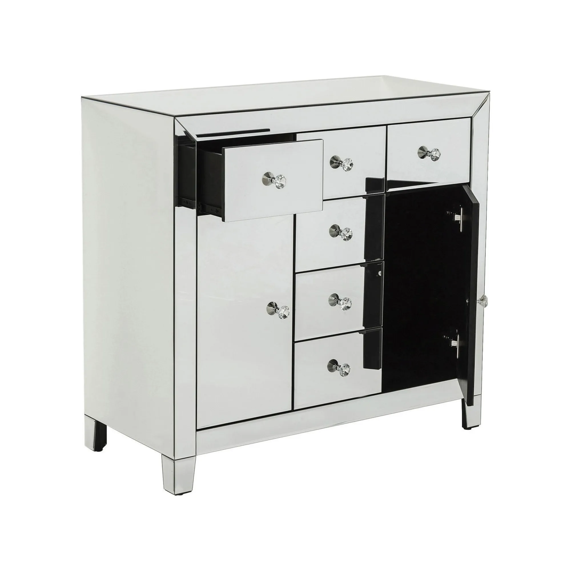 KARE Design Commode Luxury Argent 2 Portes 6 Tiroirs ^ Commode & Chiffonnier