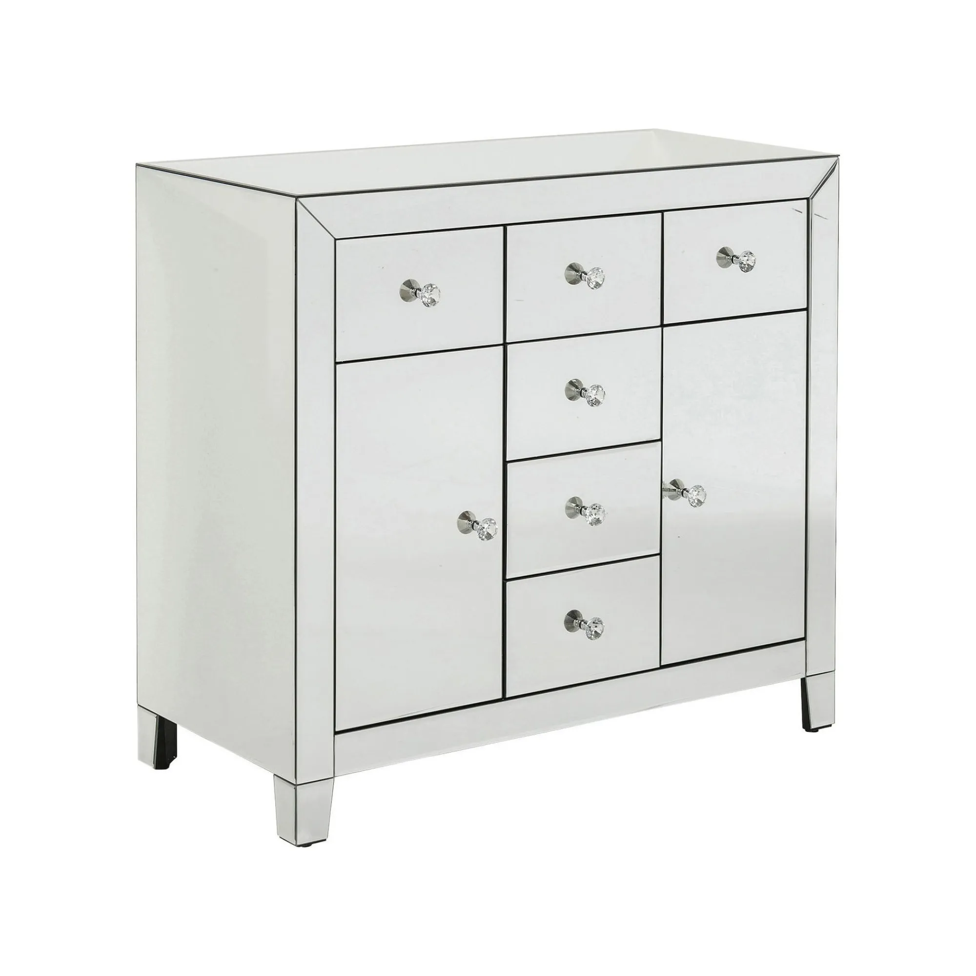 KARE Design Commode Luxury Argent 2 Portes 6 Tiroirs ^ Commode & Chiffonnier