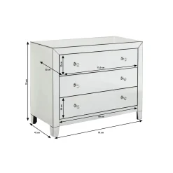 KARE Design Commode Luxury Argent 3 Tiroirs ^ Commode & Chiffonnier
