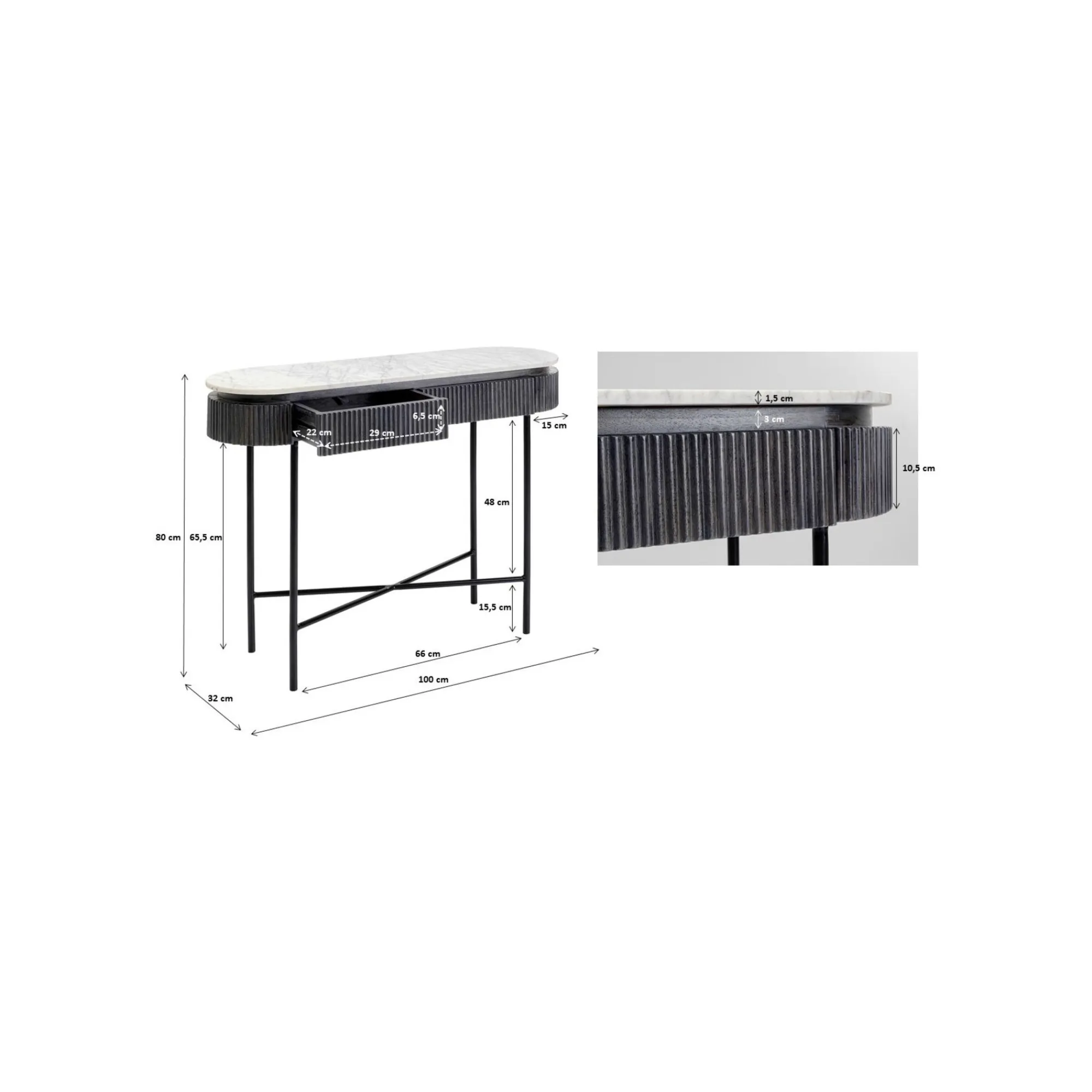 KARE Design Console Glenn 100x32cm ^ Console
