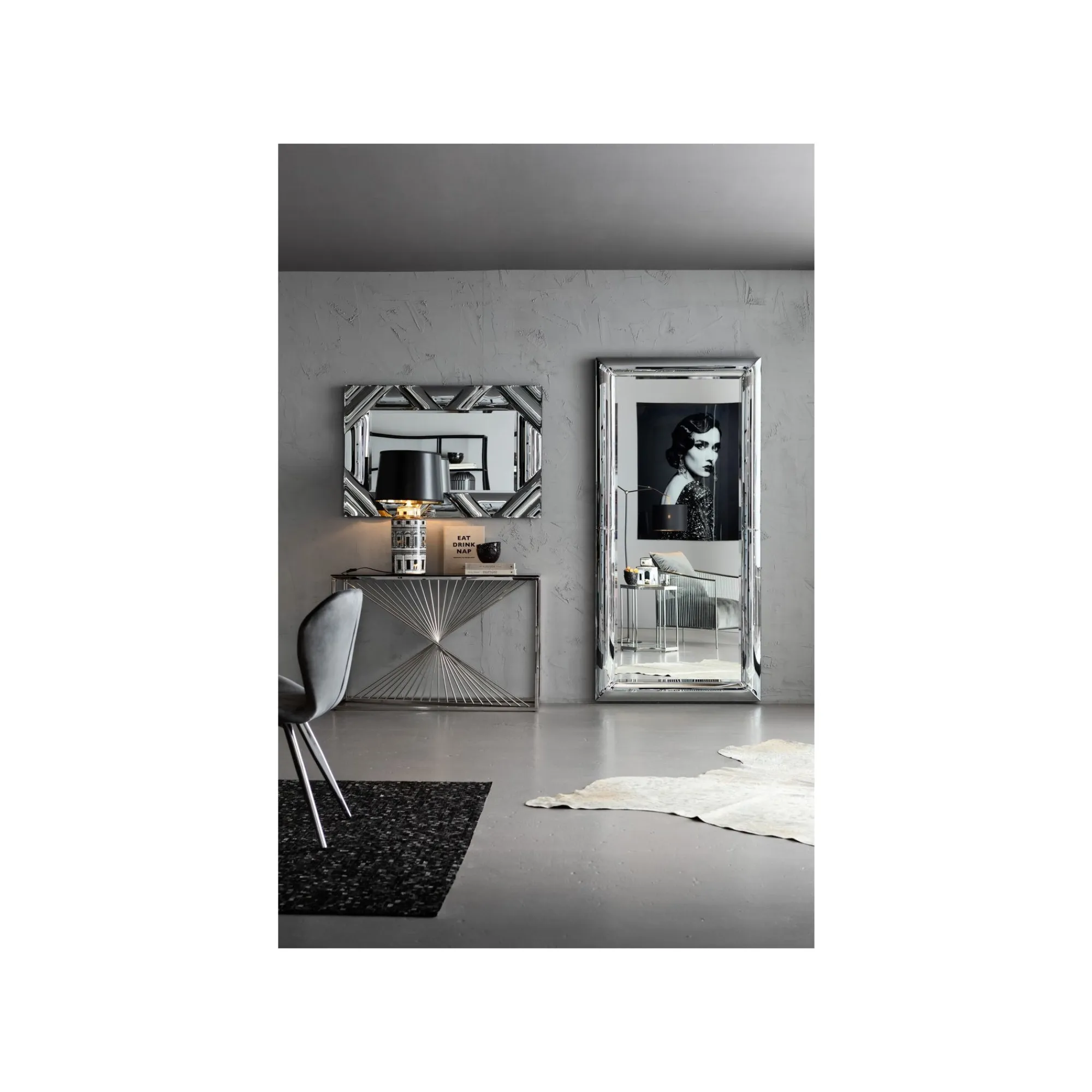 KARE Design Console Laser 120x40cm Argentée ^ Console