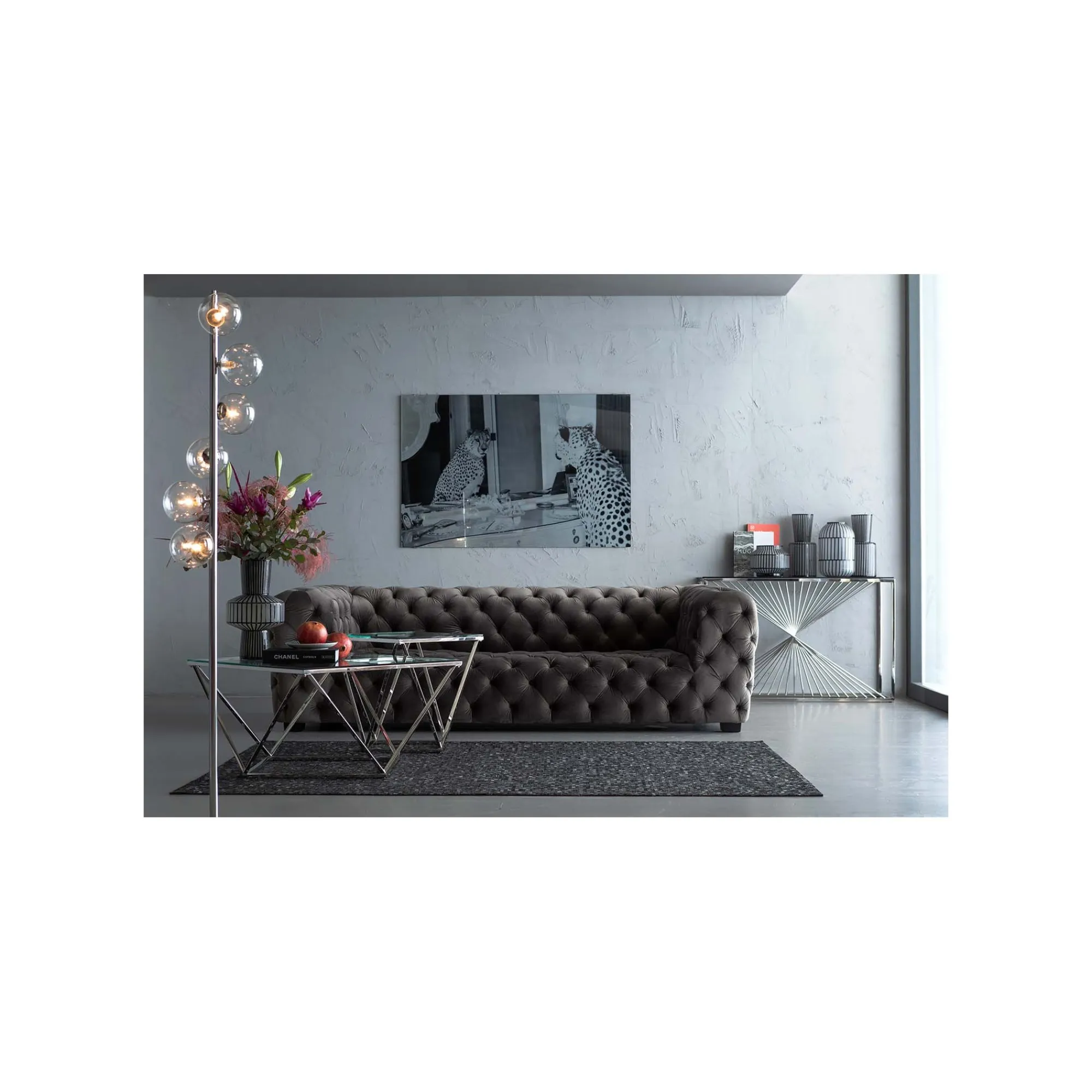 KARE Design Console Laser 120x40cm Argentée ^ Console