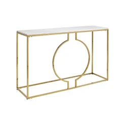 KARE Design Console Miami Loft 120x35cm Blanche Et Dorée ^ Console