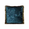 KARE Design Coussin à Franges Cannes Bleu Pétrole ^ Coussin & Plaid