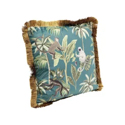 KARE Design Coussin à Franges Jungle Singes ^ Coussin & Plaid