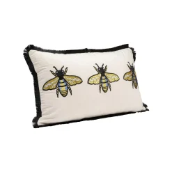KARE Design Coussin Blanc Trois Abeilles ^ Coussin & Plaid