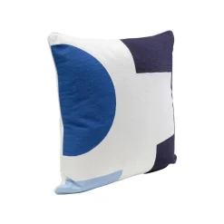 KARE Design Coussin Forma Bleu Et Blanc 50x50cm ^ Coussin & Plaid