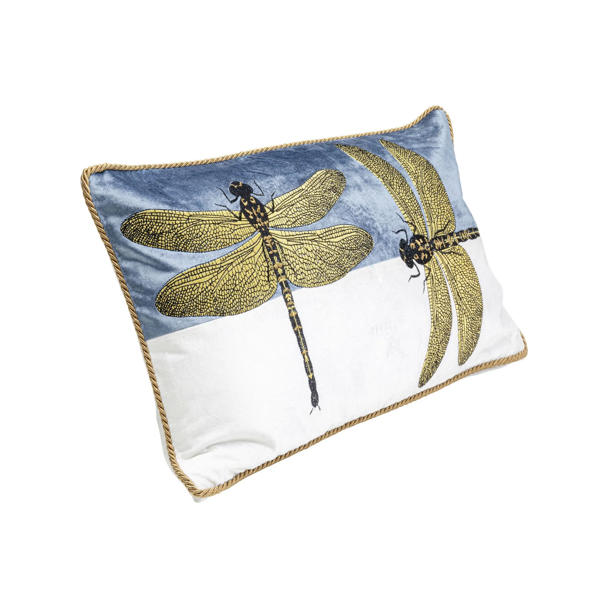 KARE Design Coussin Libellules 50x30cm Blanc Et Bleu ^ Coussin & Plaid
