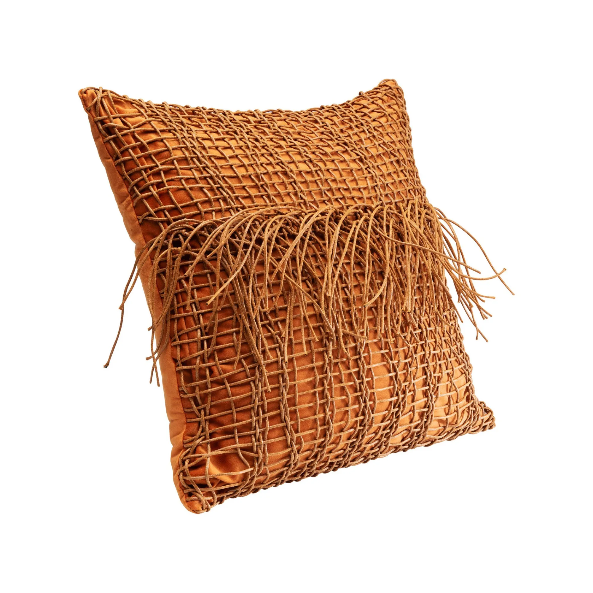 KARE Design Coussin Zoe Orange Franges ^ Coussin & Plaid