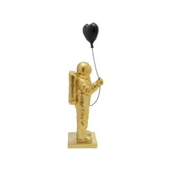 KARE Design Déco Astronaute Doré Ballon Coeur Noir ^ Déco