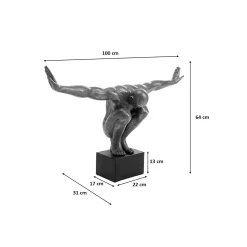 KARE Design Déco Athlet XL 100cm Argenté ^ Déco