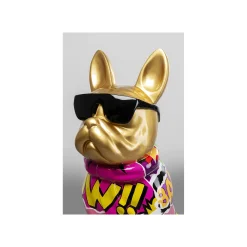 KARE Design Déco Bouledogue Doré Graffiti Lunettes XL 152cm ^ Déco