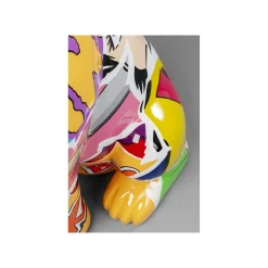 KARE Design Déco Bouledogue Doré Graffiti Lunettes 49cm ^ Déco