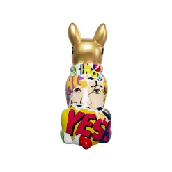KARE Design Déco Bouledogue Doré Graffiti Lunettes 20cm ^ Déco
