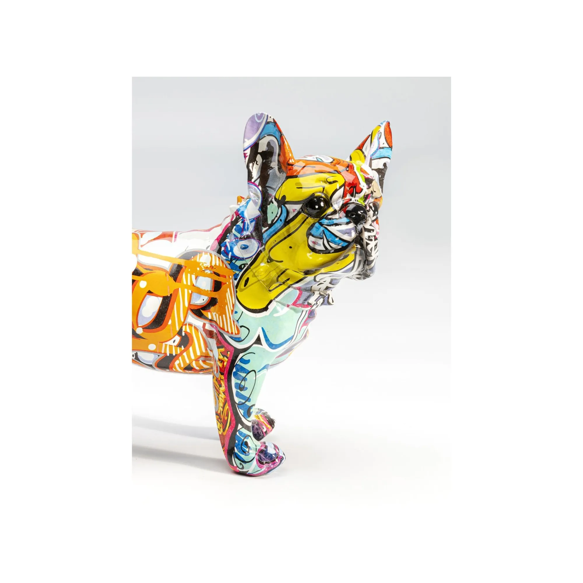 KARE Design Déco Bouledogue Graffiti Orange ^ Déco