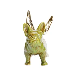 KARE Design Déco Bouledogue Imitation Pierre Ailes Dorées ^ Déco