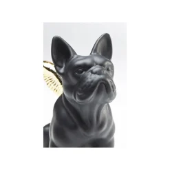 KARE Design Déco Bouledogue Noir Ailes Dorées ^ Déco