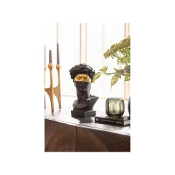KARE Design Déco Buste Homme Noir Profil Masque Doré ^ Déco