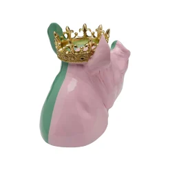 KARE Design Déco Cochon Roi Rose Et Vert ^ Déco