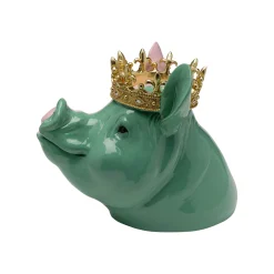 KARE Design Déco Cochon Roi Rose Et Vert ^ Déco