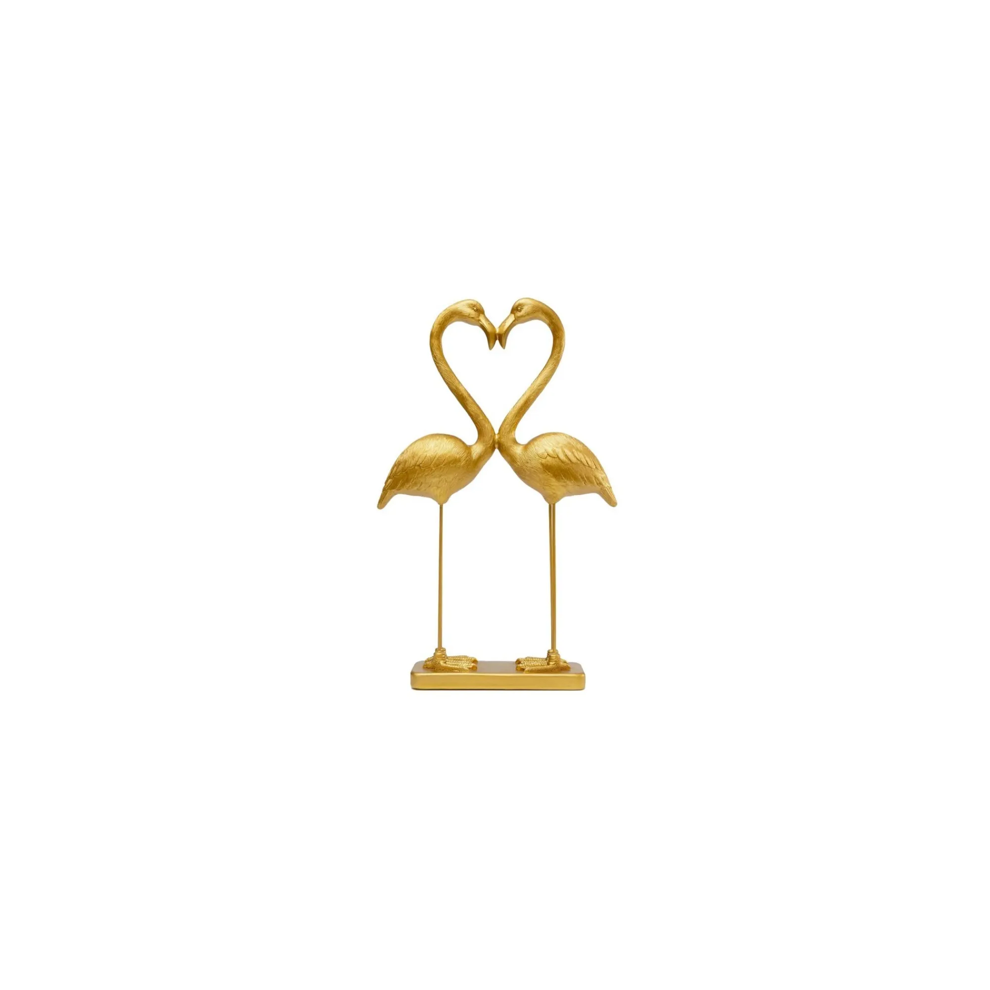 KARE Design Déco Couple Cœur Flamants Dorés 39cm ^ Déco