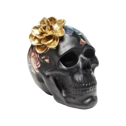 KARE Design Déco Crâne Noir Fleurs ^ Déco