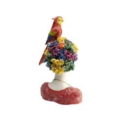 KARE Design Déco Femme Fleurs Perroquet 28cm ^ Déco