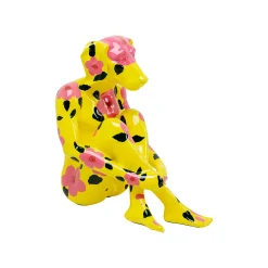 KARE Design Déco Gangster Chien Jaune XL Fleurs Roses ^ Déco