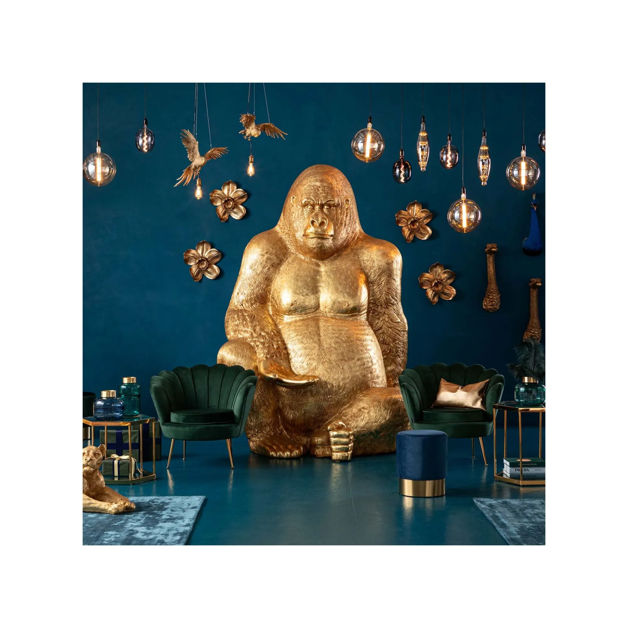 KARE Design Déco Gorille XXL 249cm Doré ^ Déco
