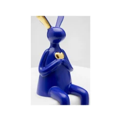 KARE Design Déco Lapin Bleu Assis Coeur ^ Déco