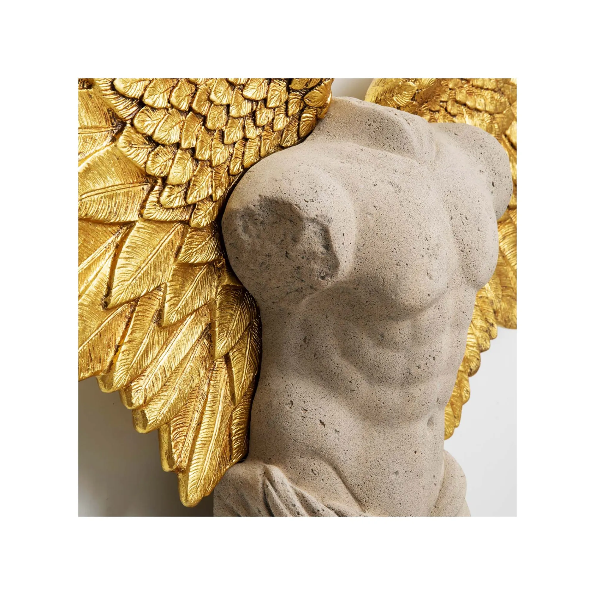 KARE Design Déco Murale Buste Homme Ailes Dorées 124x71cm ^ Déco Murale