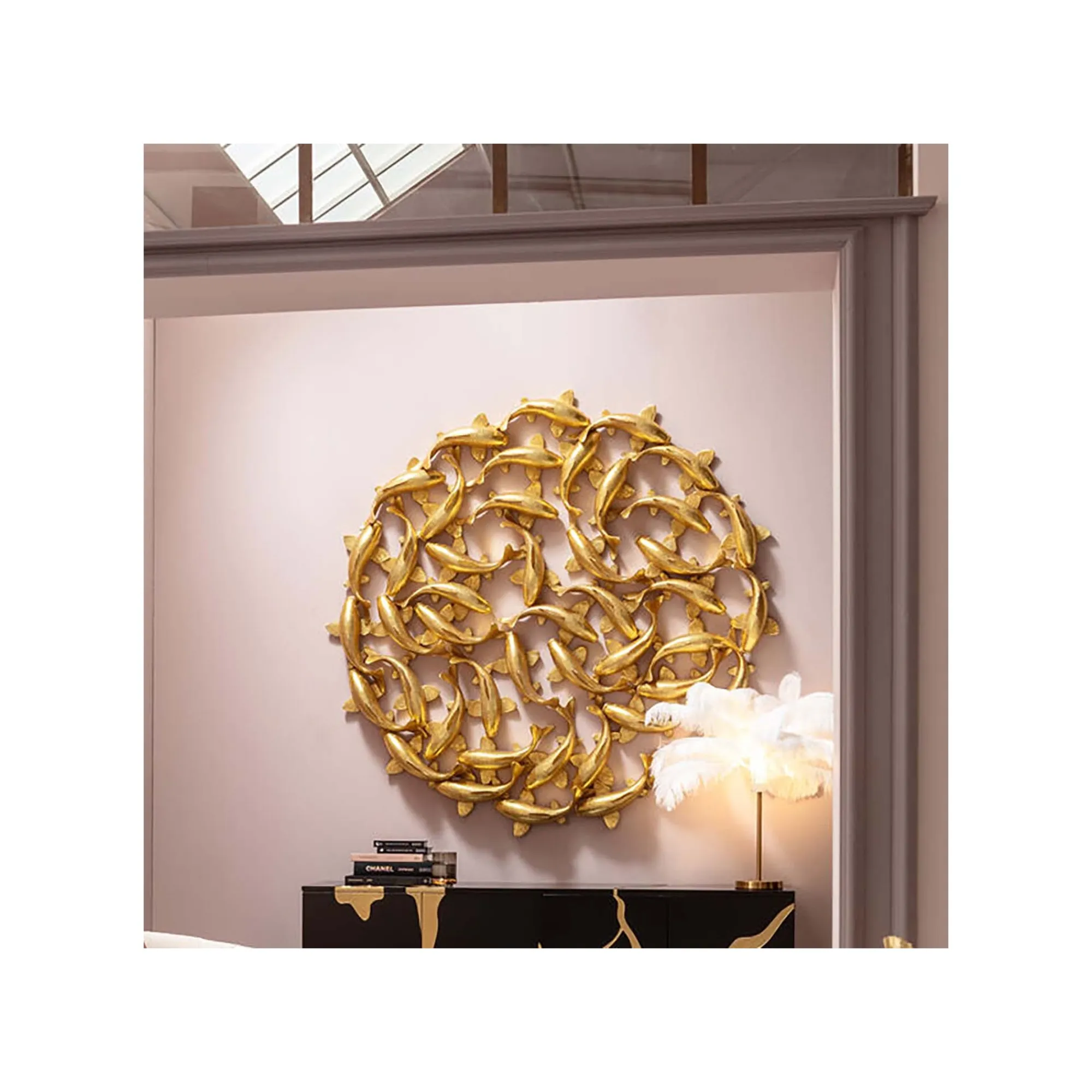 KARE Design Déco Murale Carpes Koï Dorées XL 160cm ^ Déco Murale