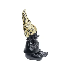 KARE Design Déco Nain Noir Fleurs Zen 19cm ^ Déco