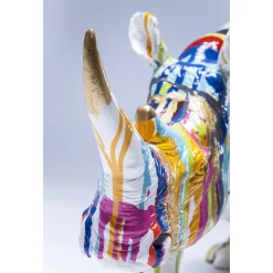 KARE Design Déco Rhino Blanc Coulées De Peinture 55cm ^ Déco
