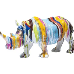 KARE Design Déco Rhino Blanc Coulées De Peinture 55cm ^ Déco