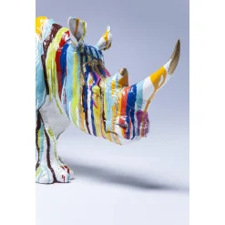 KARE Design Déco Rhino Blanc Coulées De Peinture 55cm ^ Déco