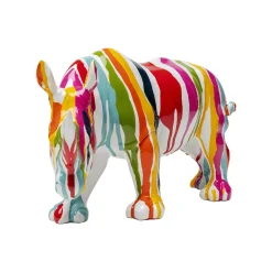 KARE Design Déco Rhino Blanc Coulées De Peinture 34cm ^ Déco