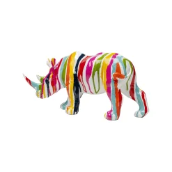 KARE Design Déco Rhino Blanc Coulées De Peinture 34cm ^ Déco